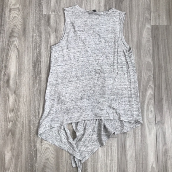 BANANA REPUBLIC WOMENS SHIRT 100% LINEN GRAY TIE FRONT SMALL - Picture 7 of 9